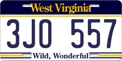 WV license plate 3JO557