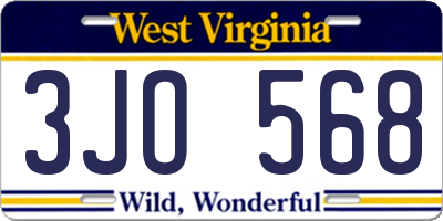 WV license plate 3JO568