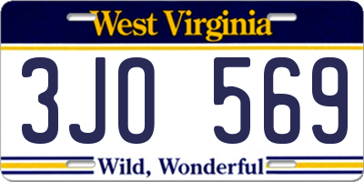 WV license plate 3JO569