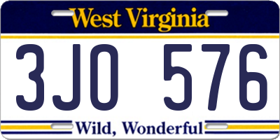 WV license plate 3JO576