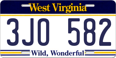 WV license plate 3JO582