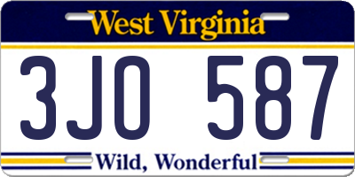 WV license plate 3JO587