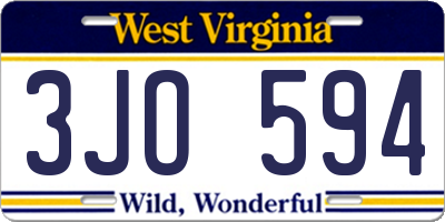 WV license plate 3JO594