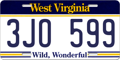 WV license plate 3JO599