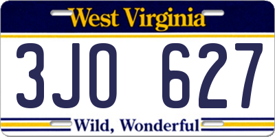 WV license plate 3JO627