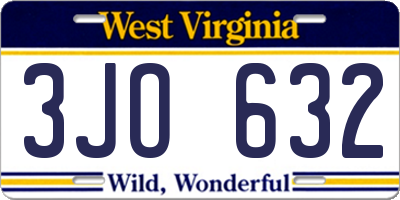 WV license plate 3JO632