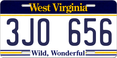 WV license plate 3JO656
