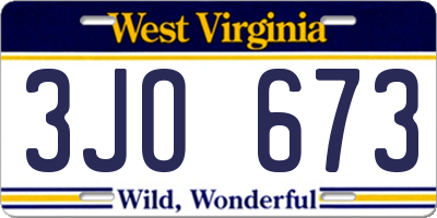 WV license plate 3JO673