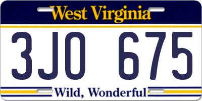 WV license plate 3JO675