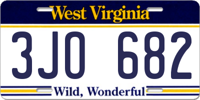 WV license plate 3JO682