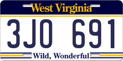 WV license plate 3JO691