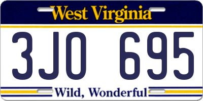 WV license plate 3JO695