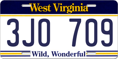 WV license plate 3JO709