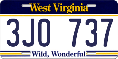 WV license plate 3JO737