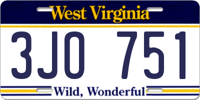 WV license plate 3JO751