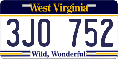 WV license plate 3JO752