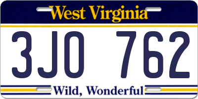 WV license plate 3JO762
