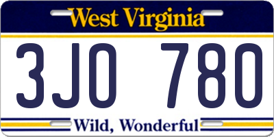 WV license plate 3JO780