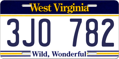 WV license plate 3JO782