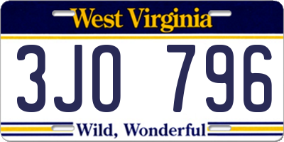 WV license plate 3JO796