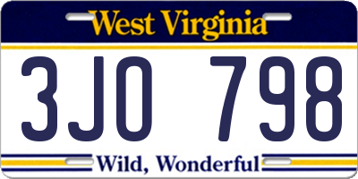 WV license plate 3JO798