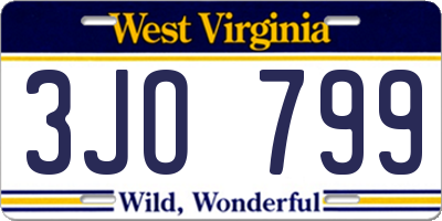 WV license plate 3JO799