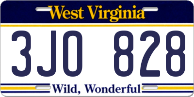WV license plate 3JO828