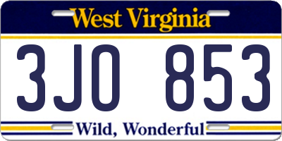 WV license plate 3JO853