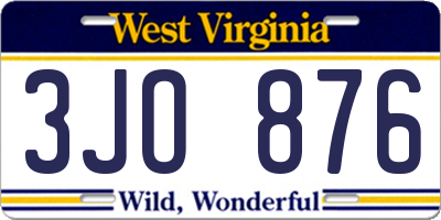 WV license plate 3JO876