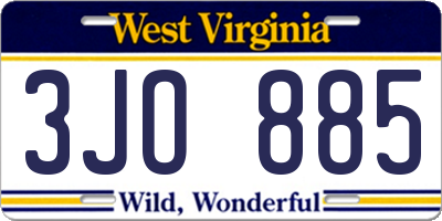WV license plate 3JO885