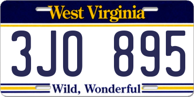 WV license plate 3JO895