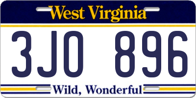 WV license plate 3JO896