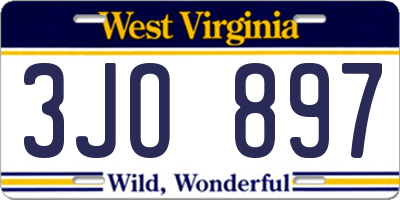WV license plate 3JO897