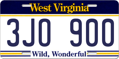 WV license plate 3JO900