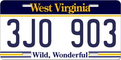WV license plate 3JO903