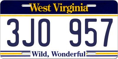 WV license plate 3JO957