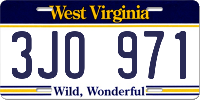 WV license plate 3JO971