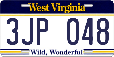 WV license plate 3JP048
