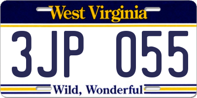 WV license plate 3JP055