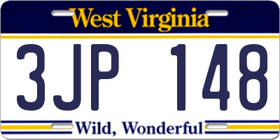 WV license plate 3JP148
