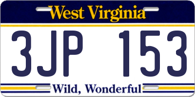 WV license plate 3JP153