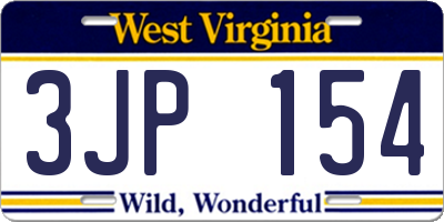 WV license plate 3JP154
