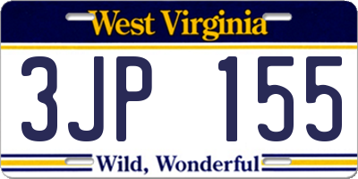 WV license plate 3JP155