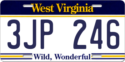 WV license plate 3JP246