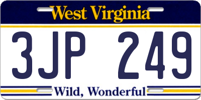 WV license plate 3JP249