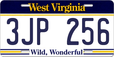 WV license plate 3JP256