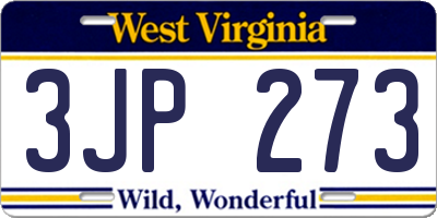 WV license plate 3JP273