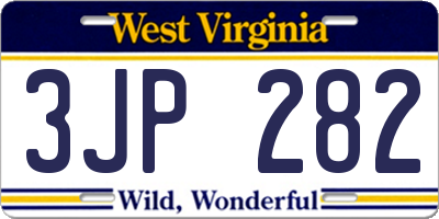 WV license plate 3JP282