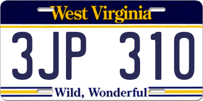 WV license plate 3JP310
