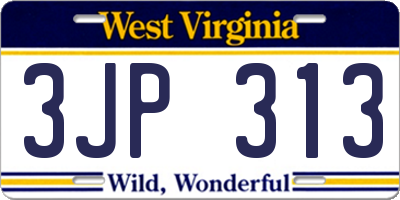 WV license plate 3JP313
